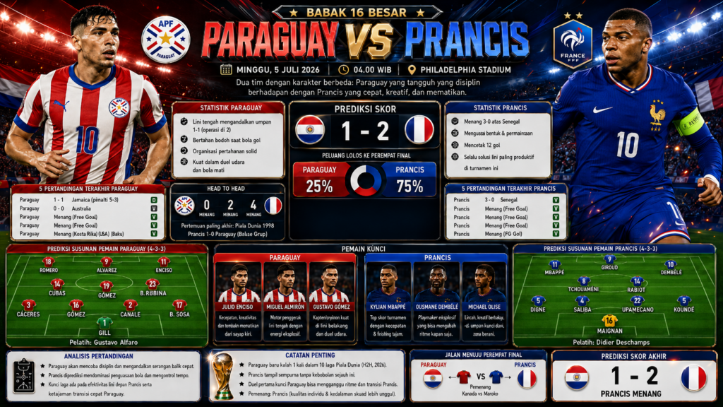 Prediksi Paraguay vs Prancis